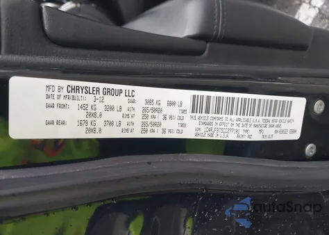 2012 Jeep Grand Cherokee Limited z USA, uszkodzony, nr VIN 1C4RJFBT5CC277101